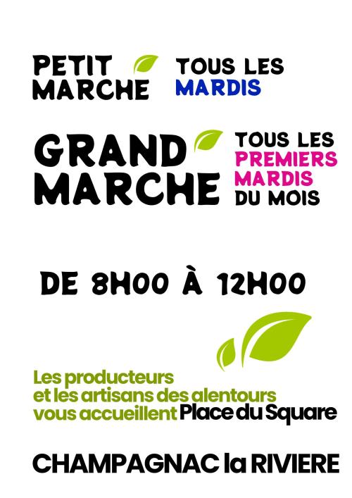 Mairie de ChampagnaclaRivière Marchés hebdomadaires